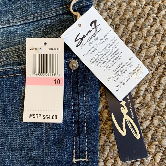 NWT Seven 7 Tyra Blue Cropped Jeans - Picture 3 of 8